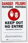 Pesticide Warning Signs - Bilingual, Plastic