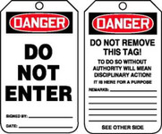 OSHA Danger Safety Tag: Do Not Enter | 5 pk