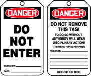 AccuForm OSHA Danger Safety Tag: Do Not Enter | 25 pk MDT164CTP
