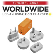 Go Travel Worldwide USB-C & USB-A 65W GaN Travel Charger with Quick Charge 369733
