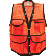Jim-Gem/FS Jim-Gem 8-Pocket Nylon Mesh Cruiser Vest, Hi-Viz Orange or Tan 94664