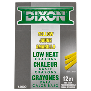 Dixon Dixon Melt Crayon for Low Temp/Low Heat Metal Marking | Hex 4-1/2" x 1/2" | Yellow | Box of 12 X66000