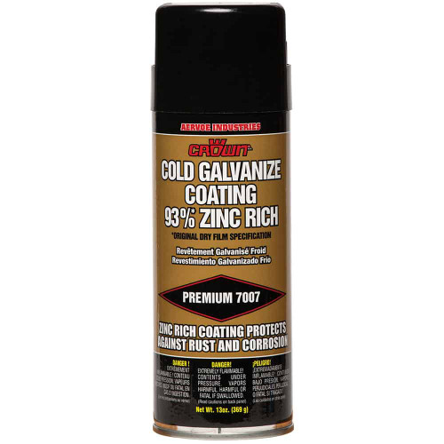 Aervoe Crown Cold Galvanize 93% Zinc Coating | Aerosol, Quart or Gallon 7007