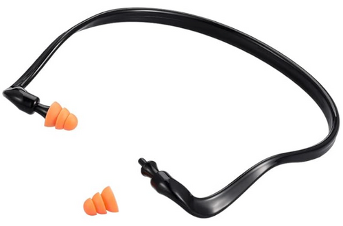 Banded Reusable Ear Plugs | 22db NRR | Black & Orange