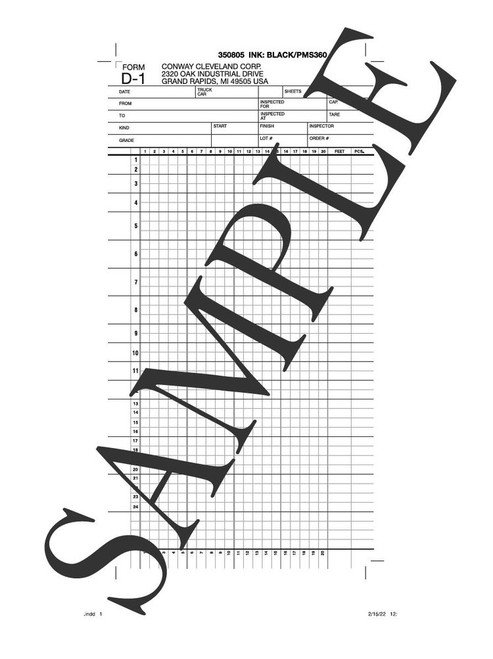 Conway Cleveland Conway Cleveland D-1 Super Tally Sheets | Pack of 250 D-1