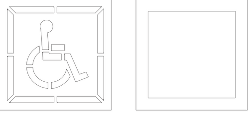 Texas Stencil 30" Handicap Pavement Stencil | 2 Piece D.O.T. Kit S-3042K