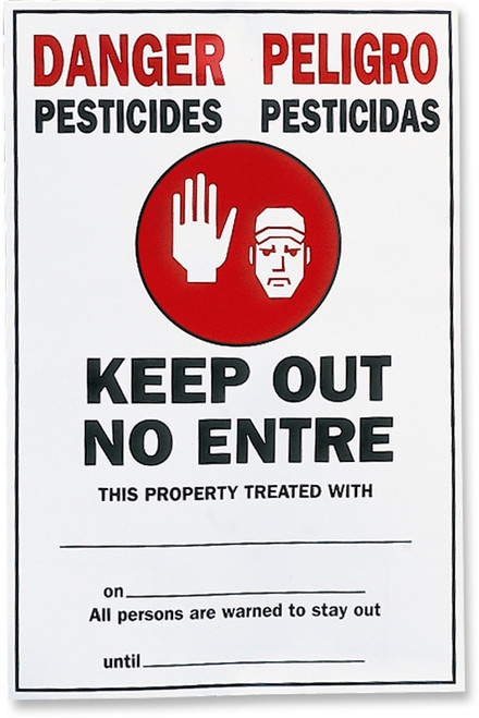 Jim-Gem/FS Pesticide Warning Signs, Bilingual, Plastic 219, Plastic
