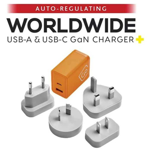 Go Travel Worldwide USB-C & USB-A 65W GaN Travel Charger with Quick Charge 369733