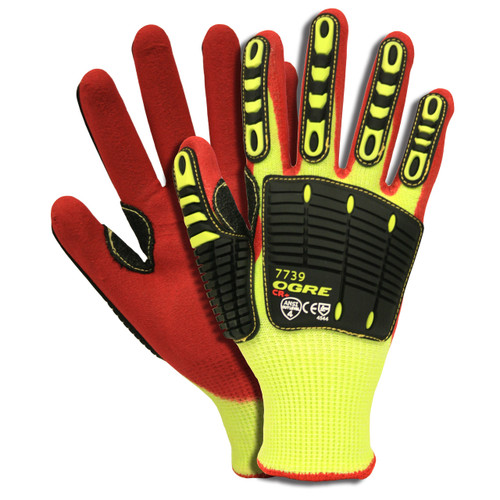 Cordova Safety Ogre CR+ 7739 Impact/Mechanics Safety Gloves, Cut Level 4, Nitrile Coated 7739