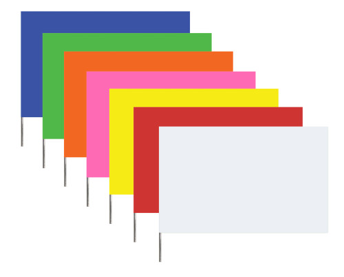 4" x 5" Pin Flags | with Wire Staff | Bundles of 100 4" x 5" Pin Flags | with Wire Staff | Bundles of 100