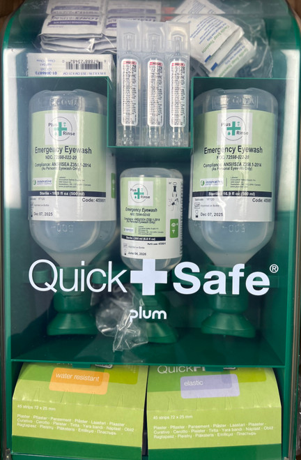 QuickSafe Chemical Industry First Aid Station with Eyewash