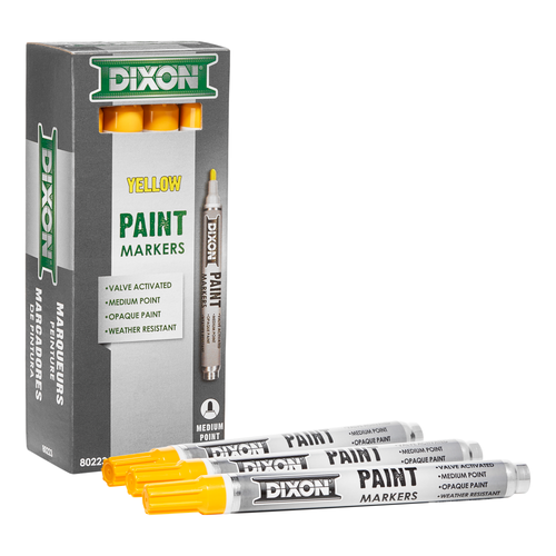 Dixon Yellow Valve Action Paint Marker VAPM | Medium Tip | Box of 12 | 80223 Dixon Yellow Valve Action Paint Marker VAPM | Medium Tip | Box of 12 | 80223