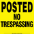 Voss Signs Posted No Trespassing Sign | Yellow Plastic 104PNTYP