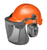 Elvex Delta Plus Elvex ProGuard CU60-R Non-Vented Loggers Chainsaw Helmet | 27dB NRR, Nylon Mesh Visor WELCU60R