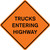 Bone Safety 36" x 36" Trucks Entering Highway Mesh Sign with Ribs TEH3636