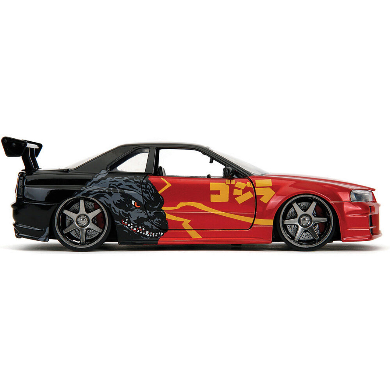 ゴジラ 2002年式日産スカイラインGT-R(R34) 1/24 Jada 2002 Nissan Skyline GT-R R34 Godzilla Metallic Red