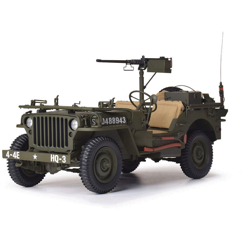 Willys MB Jeep & Trailer Large Scale Diecast Model Kit 18 Scale