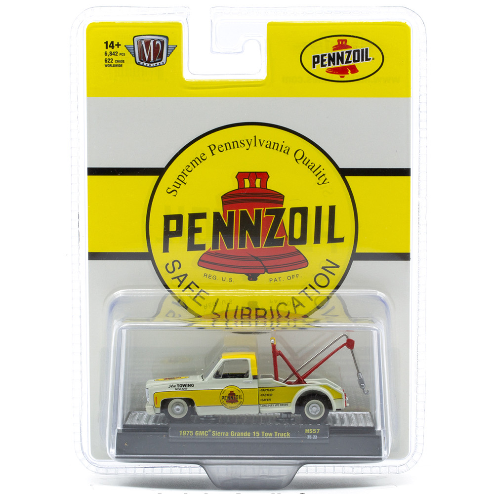 1975 GMCシエラグランデ 15 トゥトラック ペンズオイル(チェイスカー) 1975 GMC Sierra Grande 15 Tow Truck - Pennzoil 1:64 Scale