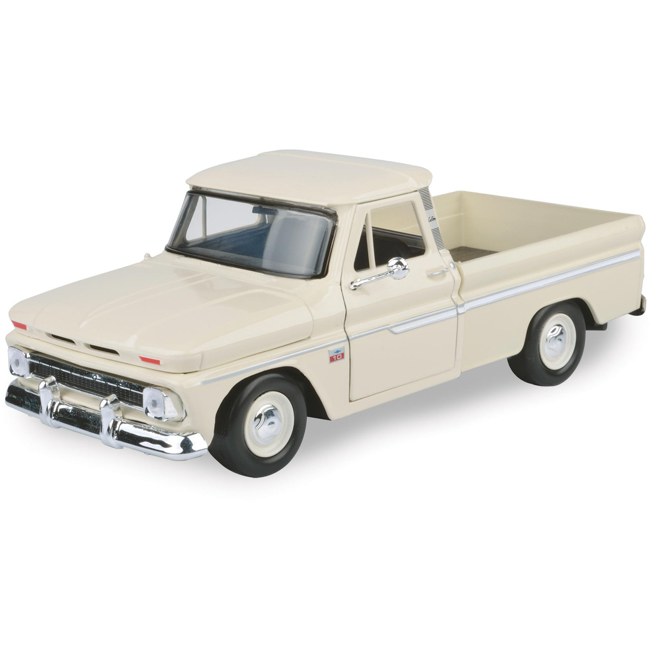モーターマックス TL1/24 1966 シボレー C-10 CREAM 1966 Chevy C10 Fleetside Pickup-Cream 1:24 Scale Diecast Model by