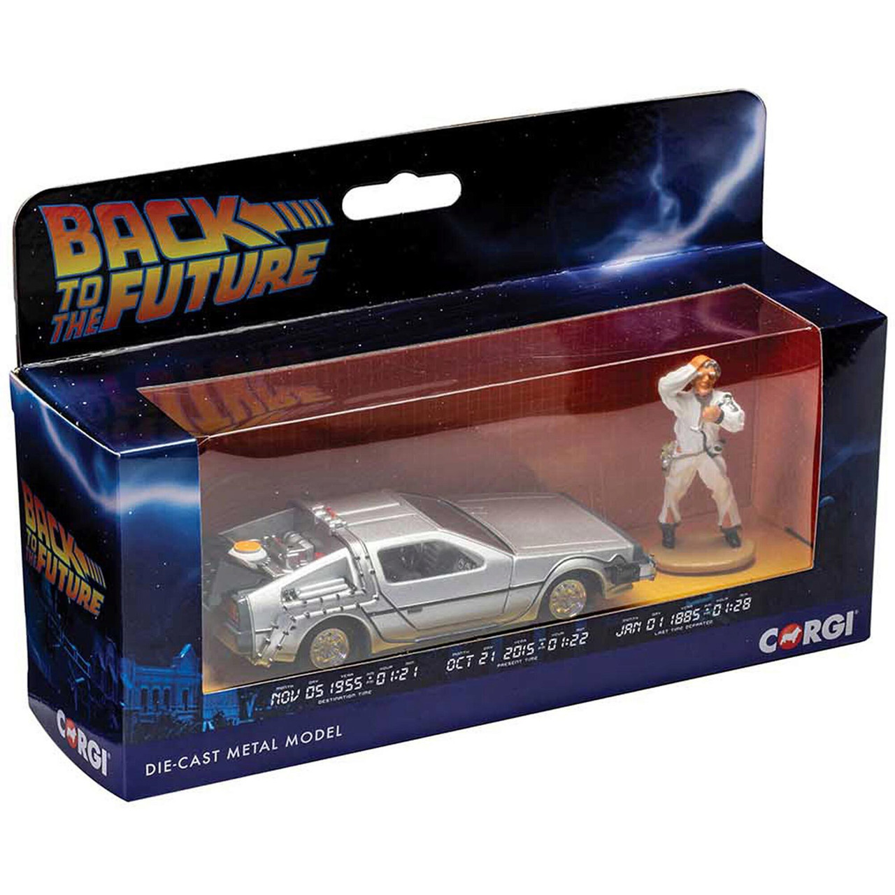 Back to the Future DeLorean & Doc Brown Figure 1:36 Scale Diecast Replica  Model