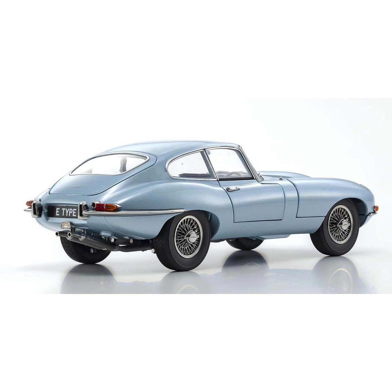 Jaguar E-Type Coupe (RHD) - Silver Blue 1:18 Scale Diecast Model