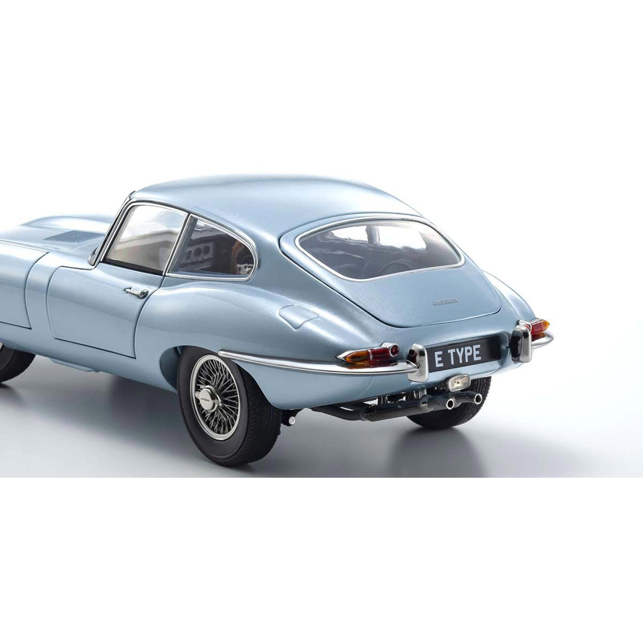 Jaguar E-Type Coupe (RHD) - Silver Blue 1:18 Scale Diecast Replica Model