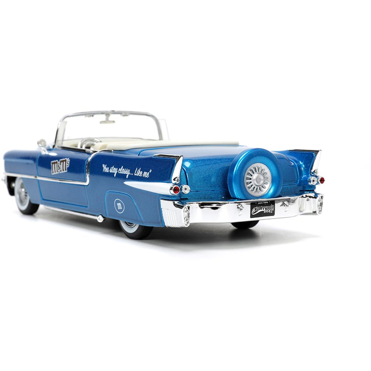 1956 Cadillac with Blue M&M's Figure 1:24 Scale Diecast
