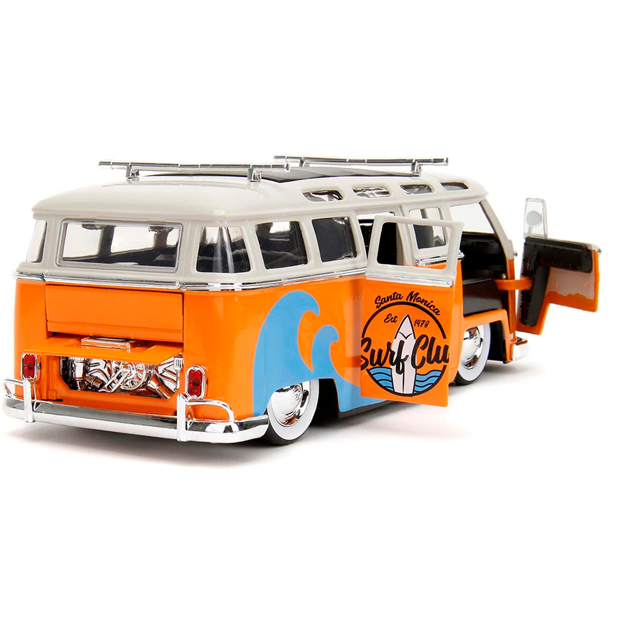 JADA TOYS フォルクスワーゲン　バストラックサーフボード付き　1/24 1962 Punch Buggy VW Bus with Surfboard Diecast Model Truck