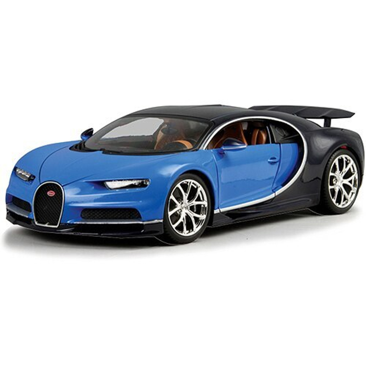 Bugatti Chiron Supercar - blue 1:18 Scale Diecast Model by Bburago