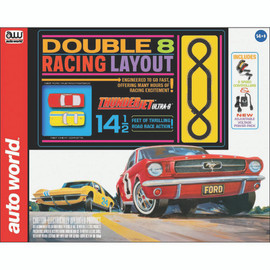 14.5' Double 8 Racing Slot Race Set - 1965 Mustang & 1967 Corvette  Main Image