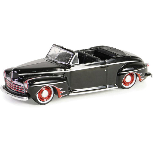 1947 Ford Deluxe Convertible - Black and Red 1:64 Scale Main Image