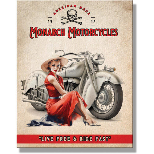 Monarch Motorcycle Metal Sign  Main Image