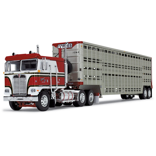 Kenworth K100 COE Flat Top & 45' Livestock Trailer 1:64 Scale Main Image