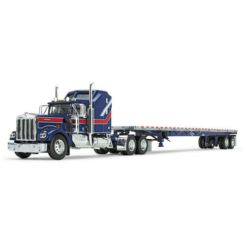 Kenworth W900A Aerodyne & 53' Wilson Roadbrute Flatbed 1:64 Scale Main Image