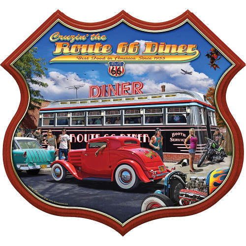 Route 66 Diner Heavy Metal Sign  Main Image