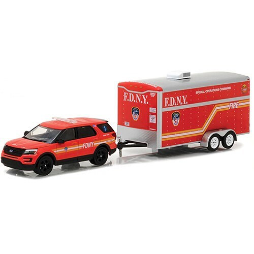 Greenlight 2016 FDNY Ford Explorer and Command Trailer 164 Scale Diecast Model by Greenlight 16977NX Greenlight 2016 FDNY Ford Explorer and Command Trailer 164 Scale Diecast Model by Greenlight 16977NX