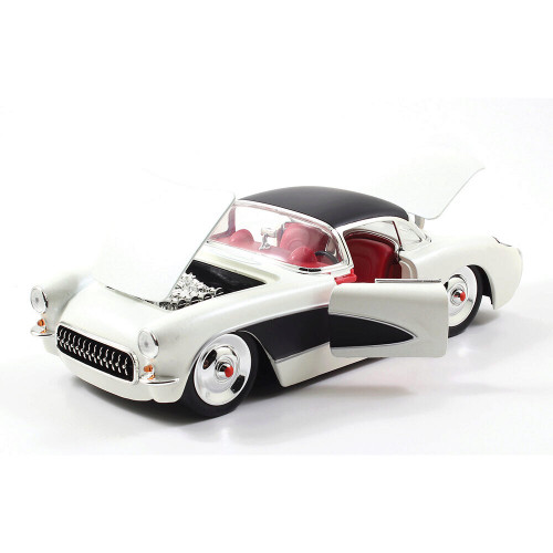 1957 Chevy Corvette - White & Black 1:24 Scale Alt Image 1