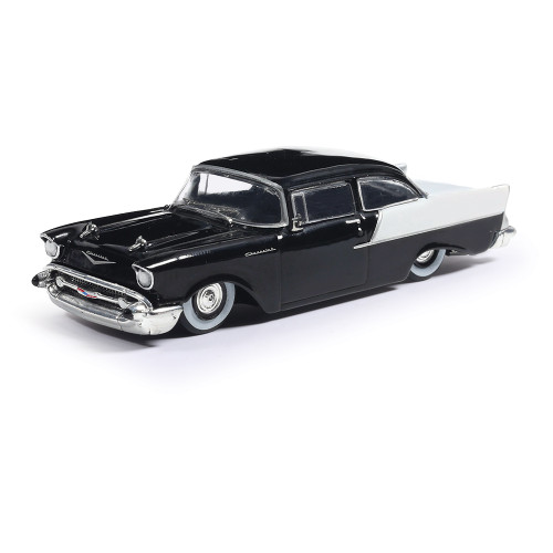 1957 Chevrolet One-Fifty Sedan - Onyx Black and India Ivory 1:64 Scale Main Image
