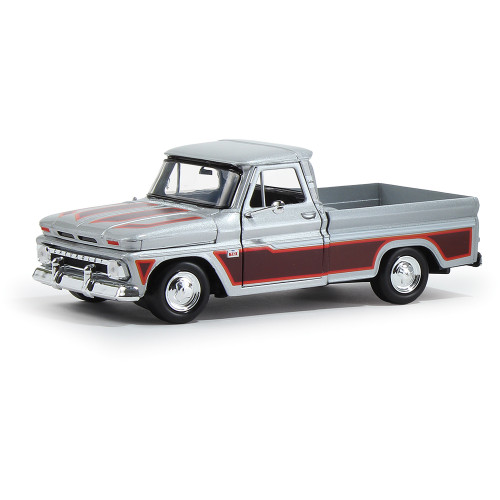 1966 Chevy C-10 Fleetside - Silver with Paneling 1:24 Scale Main Image