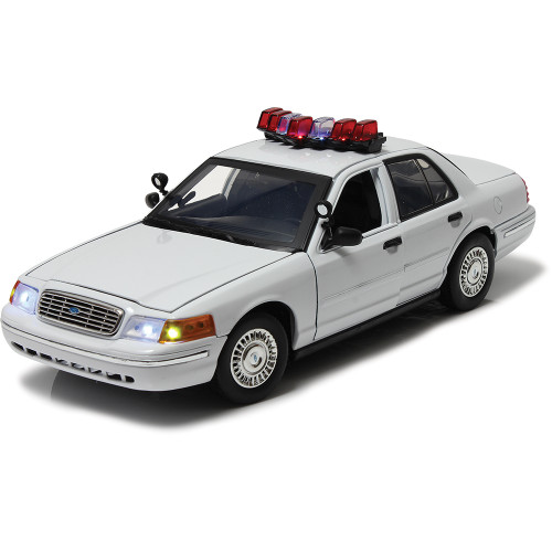 2001 Ford Crown Victoria White Police Car with Lights & Sound Main Image