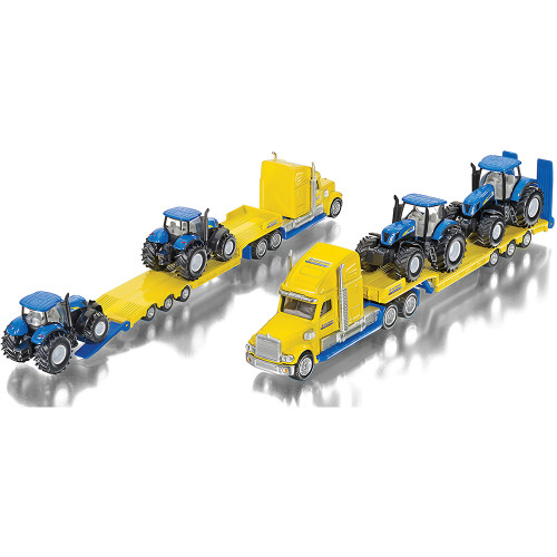 Tractor Trailer Truck With New Holland Tractors Alt Image 2