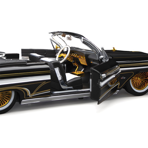 1961 Chevrolet Impala Open Convertible Lowrider - Black 1:18 Scale Alt Image 5