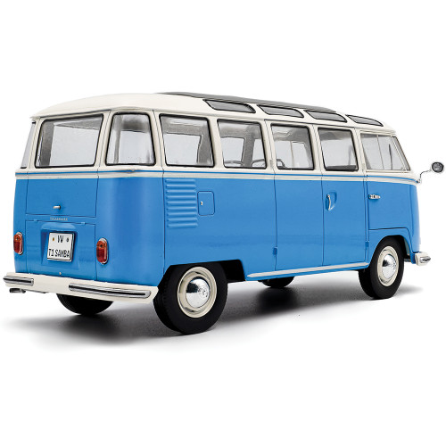 1962 Volkswagen T1 Samba - Blue/White 1:18 Scale Alt Image 5