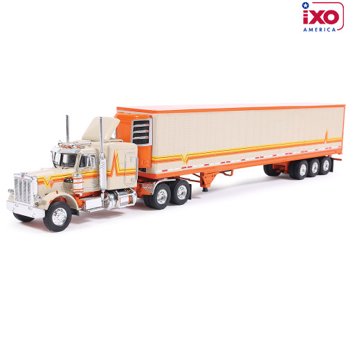 1973 Peterbilt 359 - Orange And Cream With Modern Trailer Main Image