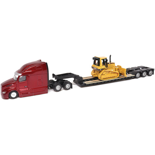 Peterbilt Model 579 UltraLoft Tandem Tractor Lowboy Trailer & Caterpillar D5M Dozer 1:87 Scale Main Image