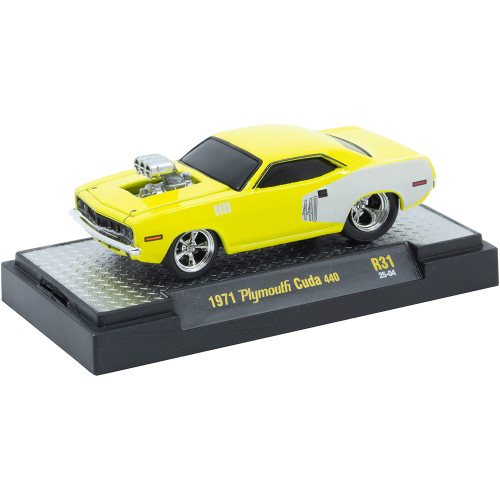 1971 Plymouth Cuda 440 - Yellow 1:64 Scale Alt Image 1