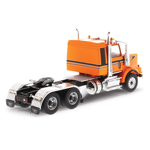 Western Star 4900 SB 40" Sleeper Tandem Tractor - Metallic Orange with Black Accent Stripes Alt Image 2