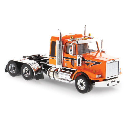 Western Star 4900 SB 40" Sleeper Tandem Tractor - Metallic Orange with Black Accent Stripes Alt Image 3