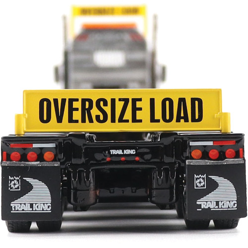 Kenworth T880 SBFA Daycab Tridem Tractor with Trail King TK120 HDG Lowboy Trailer - Black 1:50 Scale Alt Image 5