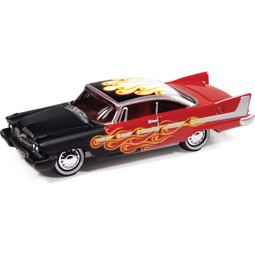 1958 Plymouth Fury (Kustomized) - Gloss Red /w Flames 1:64 Scale Main Image